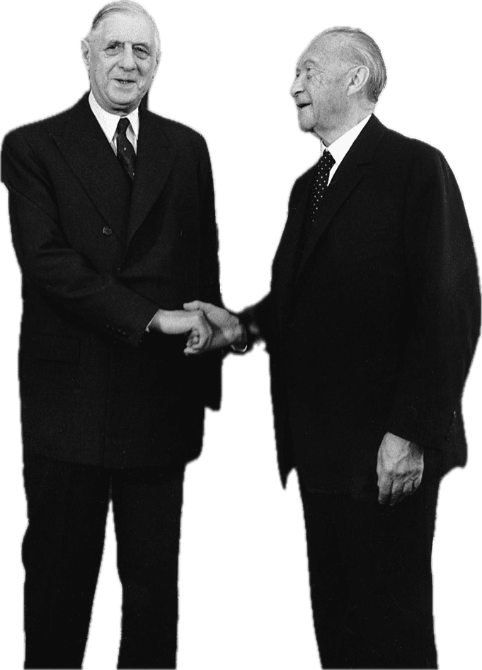 De Gaulle y Adenauer se dan la mano, 1963